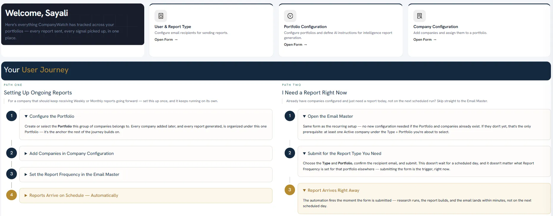 Company Watch Dashboard